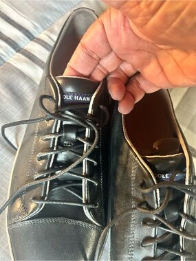 Cole Haan Black Leather Low-Top Sneakers with BoxWeave Safety Sole